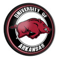 Arkansas Razorbacks Round Slimline Lighted Wall Sign | The Fan-Brand | NCARKR-130-01