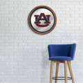 Auburn Tigers Faux Barrel Top Mirrored Wall Sign - Blue Edge