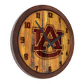 Auburn Tigers Logo - Branded Faux Barrel Top Wall Clock