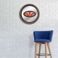 Auburn Tigers Mascot - Faux Barrel Top Mirrored Wall Sign - Blue Edge