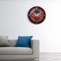 Auburn Tigers Tiger Eyes -Modern Disc Wall Clock - Orange Frame