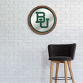 Baylor Bears Faux Barrel Top Mirrored Wall Sign - Green Edge