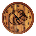 Boise State Broncos Branded Faux Barrel Top Wall Clock | The Fan-Brand | NCBOIS-560-02