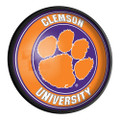 Clemson Tigers Round Slimline Lighted Wall Sign | The Fan-Brand | NCCLEM-130-01