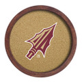 Florida State Seminoles Arrowhead - Faux Barrel Framed Cork Board - Color Logo | The Fan-Brand | NCFSSM-632-02A