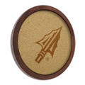 Florida State Seminoles Arrowhead - Faux Barrel Framed Cork Board - Monochrome Logo
