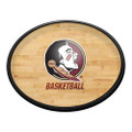 Florida State Seminoles Hardwood - Oval Slimline Lighted Wall Sign | The Fan-Brand | NCFSSM-140-12