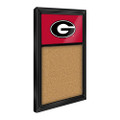 Georgia Bulldogs Cork Note Board - Black Frame / Red