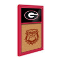 Georgia Bulldogs Cork Note Board 2 - Red Frame / Black