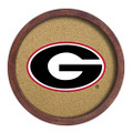 Georgia Bulldogs Faux Barrel Framed Cork Board - Color Logo | The Fan-Brand | NCGEOR-632-01A
