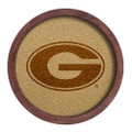 Georgia Bulldogs Faux Barrel Framed Cork Board - Monochrome Logo | The Fan-Brand | NCGEOR-632-01B