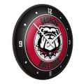 Georgia Bulldogs Uga - Modern Disc Wall Clock - Black Frame