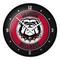 Georgia Bulldogs Uga - Modern Disc Wall Clock - Black Frame | The Fan-Brand | NCGEOR-510-02A