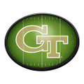 Georgia Tech Yellow Jackets On the 50 - Oval Slimline Lighted Wall Sign | The Fan-Brand | NCGTYJ-140-22