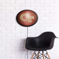 Georgia Tech Yellow Jackets Pigskin - Oval Slimline Lighted Wall Sign