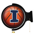 Illinois Fighting Illini Basketball - Original Round Rotating Lighted Wall Sign | The Fan-Brand | NCILLI-115-11