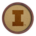 Illinois Fighting Illini Faux Barrel Framed Cork Board - Monochrome Logo | The Fan-Brand | NCILLI-632-01B