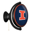 Illinois Fighting Illini Original Oval Rotating Lighted Wall Sign - Blue