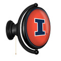 Illinois Fighting Illini Original Oval Rotating Lighted Wall Sign - Orange