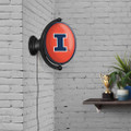 Illinois Fighting Illini Original Oval Rotating Lighted Wall Sign - Orange