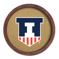 Illinois Fighting Illini Shield - Faux Barrel Framed Cork Board - Color Logo | The Fan-Brand | NCILLI-632-02A