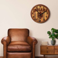 Indiana Hoosiers Branded Faux Barrel Top Wall Clock