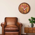 Indiana Hoosiers Weathered Faux Barrel Top Wall Clock