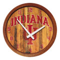 Indiana Hoosiers Weathered Faux Barrel Top Wall Clock | The Fan-Brand | NCINDH-560-03
