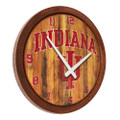 Indiana Hoosiers Weathered Faux Barrel Top Wall Clock