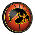 Iowa Hawkeyes Basketball - Round Slimline Lighted Wall Sign | The Fan-Brand | NCIOWA-130-11