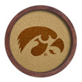 Iowa Hawkeyes Faux Barrel Framed Cork Board - Monochrome Logo | The Fan-Brand | NCIOWA-632-01B