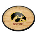 Iowa Hawkeyes Hardwood - Oval Slimline Lighted Wall Sign | The Fan-Brand | NCIOWA-140-12