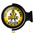 Iowa Hawkeyes Herky - Original Round Rotating Lighted Wall Sign | The Fan-Brand | NCIOWA-115-02
