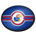 Kansas Jayhawks Oval Slimline Lighted Wall Sign - Blue | The Fan-Brand | NCKANS-140-01A