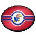 Kansas Jayhawks Oval Slimline Lighted Wall Sign - Red | The Fan-Brand | NCKANS-140-01B