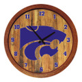 Kansas State Wildcats Faux Barrel Top Wall Clock | The Fan-Brand | NCKNST-560-01