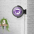 Kansas State Wildcats Original Round Rotating Lighted Wall Sign - Silver-Trimmed