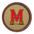Maryland Terrapins Faux Barrel Framed Cork Board - Color Logo | The Fan-Brand | NCMRYT-632-01A
