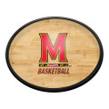 Maryland Terrapins Hardwood - Oval Slimline Lighted Wall Sign | The Fan-Brand | NCMRYT-140-12