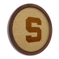 Michigan State Spartans Block S - Faux Barrel Framed Cork Board - Monochrome Logo
