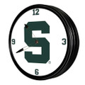 Michigan State Spartans Block S - Retro Lighted Wall Clock