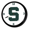 Michigan State Spartans Block S - Retro Lighted Wall Clock | The Fan-Brand | NCMIST-550-02