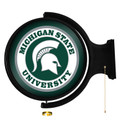 Michigan State Spartans Original Round Rotating Lighted Wall Sign | The Fan-Brand | NCMIST-115-01