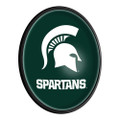 Michigan State Spartans Oval Slimline Lighted Wall Sign | The Fan-Brand | NCMIST-140-04