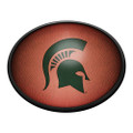 Michigan State Spartans Pigskin - Oval Slimline Lighted Wall Sign | The Fan-Brand | NCMIST-140-21