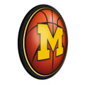 Michigan Wolverines Basketball - Round Slimline Lighted Wall Sign