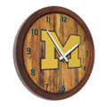 Michigan Wolverines Faux Barrel Top Wall Clock