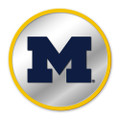 MIchigan Wolverines Modern Disc Mirrored Wall Sign - Maize Frame | The Fan-Brand | NCMICH-235-01B