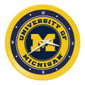 Michigan Wolverines Ribbed Frame Wall Clock | The Fan-Brand | NCMICH-530-01