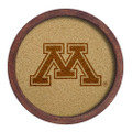 Minnesota Golden Gophers Faux Barrel Framed Cork Board - Monochrome Logo | The Fan-Brand | NCMINN-632-01B